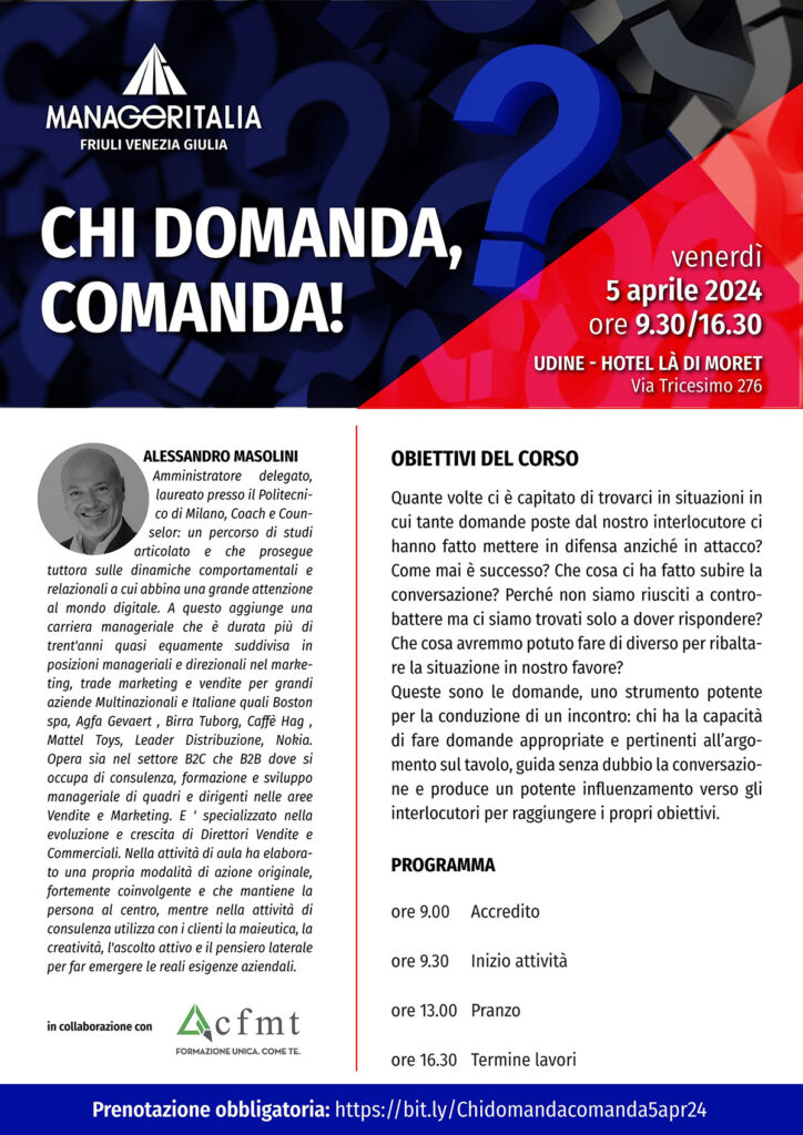 Friuli - Corso CFMT Chi domanda-comanda