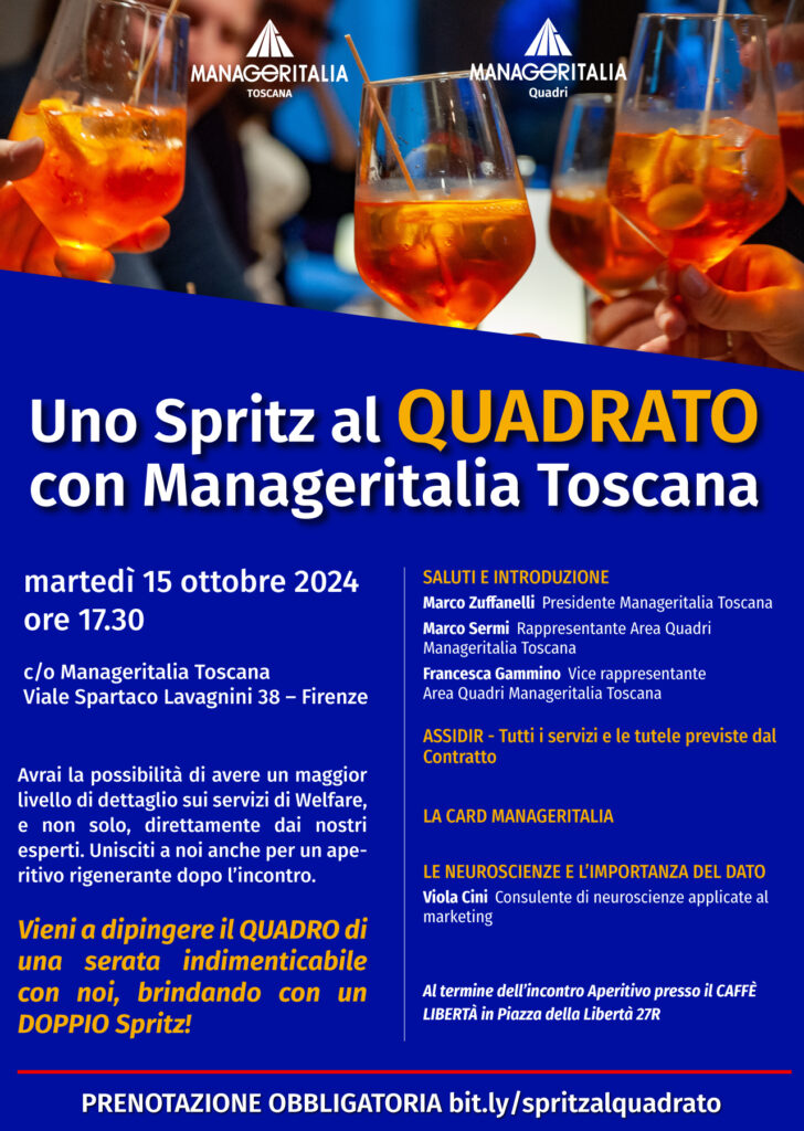 Evento Manageritalia Toscana Uno spritz al quadrato