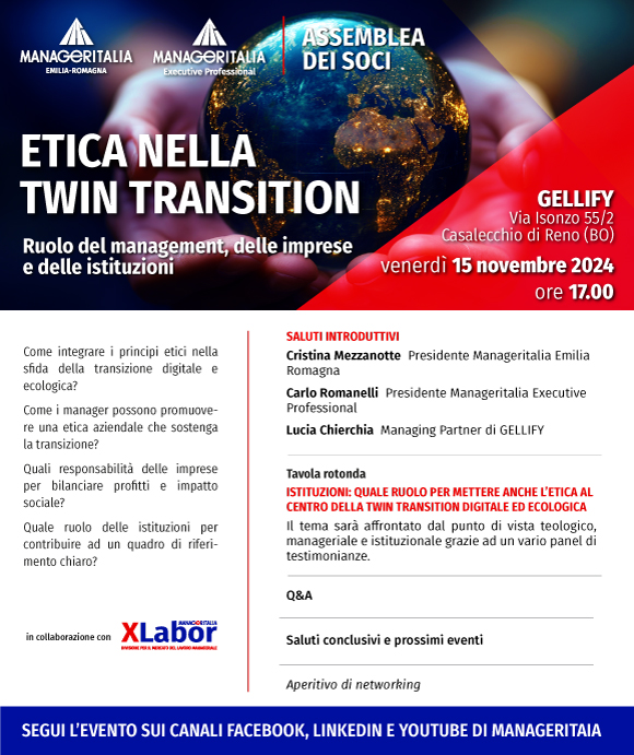 Locandina evento Assemblea Manageritalia Emilia Romagna 15112024