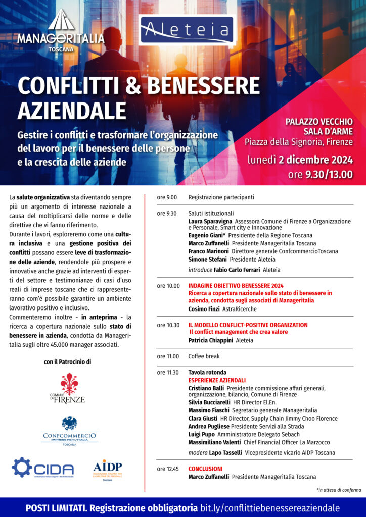 locandina evento Conflitti e benessere aziendale