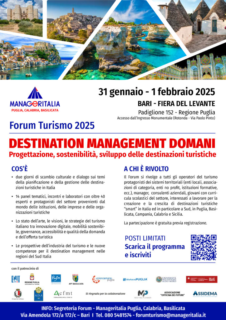 immagine con testo evento forum turismo 2025